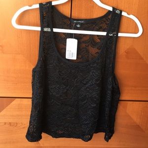 Black Lace Crop Top